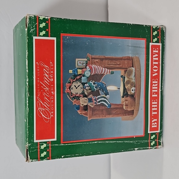 House of Lloyd Christmas Around the World VTG By the Fire Votive Brown Green Red - Picture 9 of 9